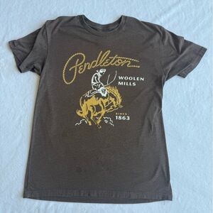 Pendleton Dark Brown Tee with Gold Graphic